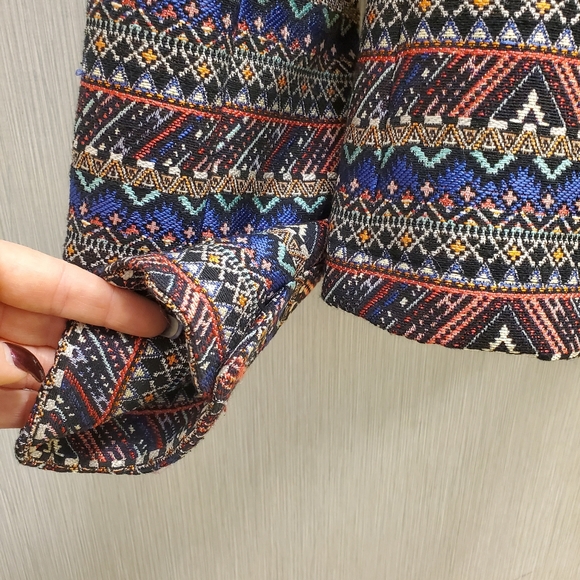 Y2K Jacquard Crop Blazer NWOT Size 8P - Picture 10 of 16